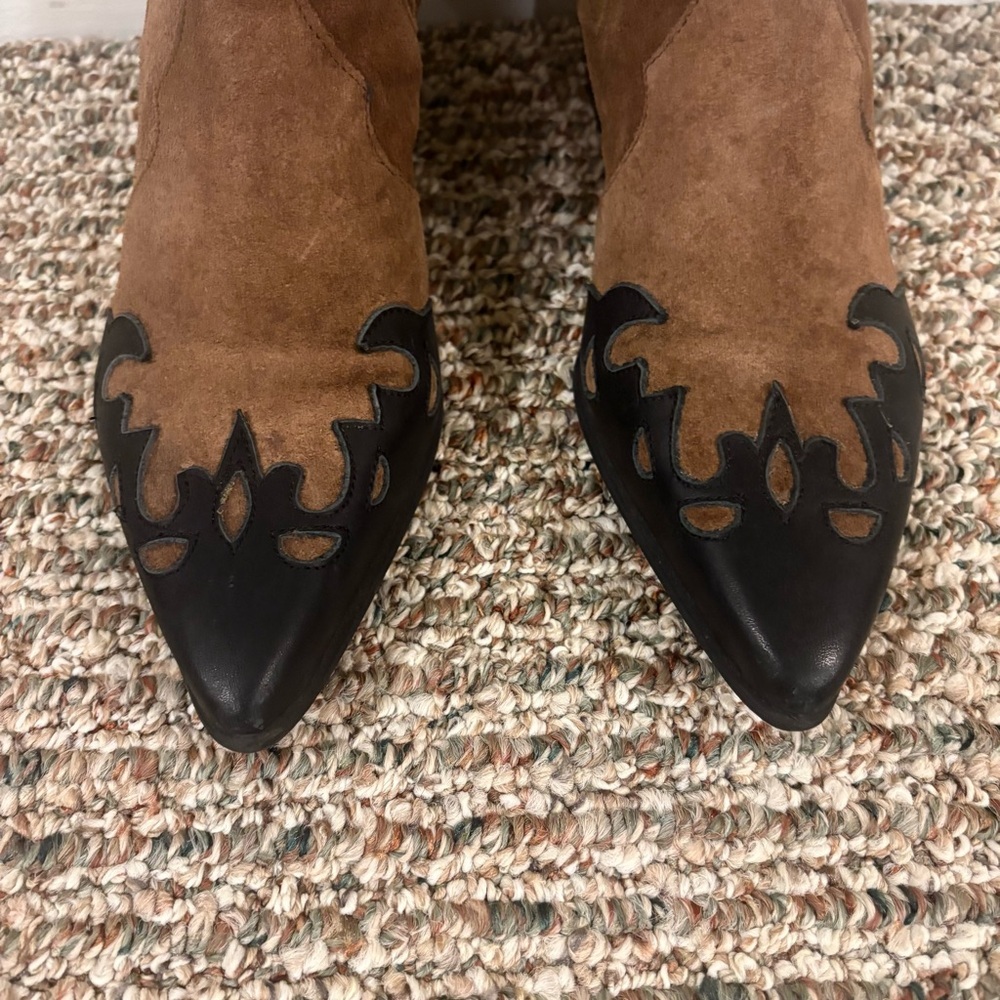 MENS SIZE 8 ASOS Brown and Black Western Style Ankle Boots